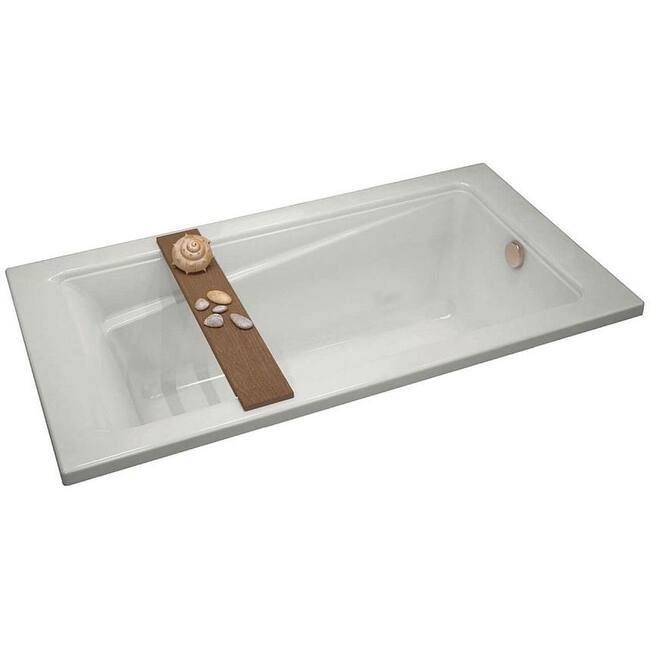 Maax Exhibit 72" Drop In Acrylic Soaking Tub with Reversible Drain and