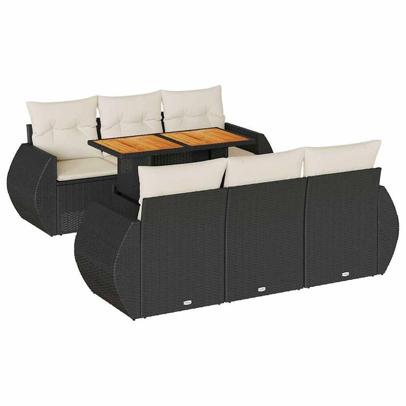 vidaXL Garden Sofa Set Black - 21.7 x 39.4 x 28.7