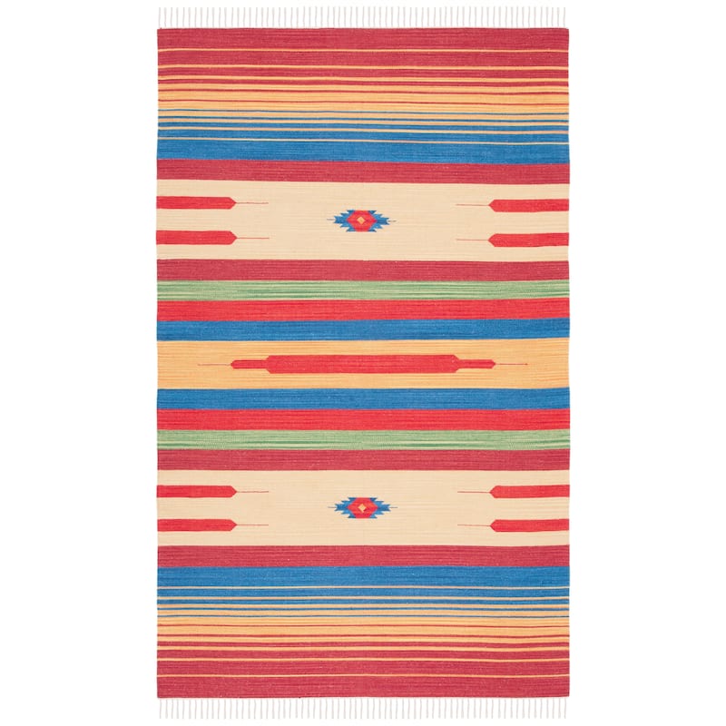 SAFAVIEH Handmade Montauk Suule Southwestern Tribal Cotton Fringe Rug