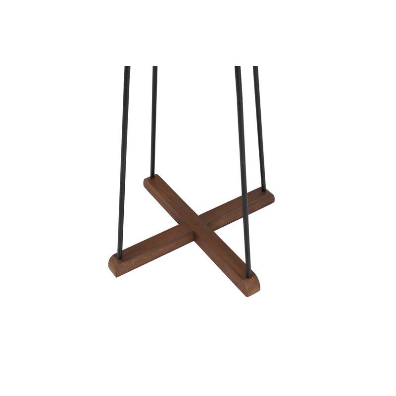 Modern Freestanding Coat Rack with 8 Hooks and Cross-Shaped Wooden Base, for Bedroom, Living Room