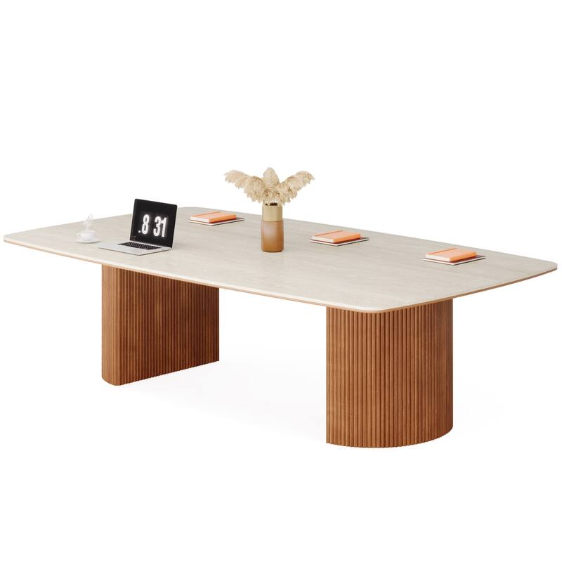 6.56 ft Conference Table, Large Rectangle Meeting Seminar Table