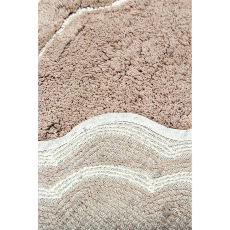 Allure Collection 100% Cotton Non-Slip Bathroom Rug Set, 3 Piece Machine Washable- Bathroom Rug, Bath Rug, U Shaped Contour