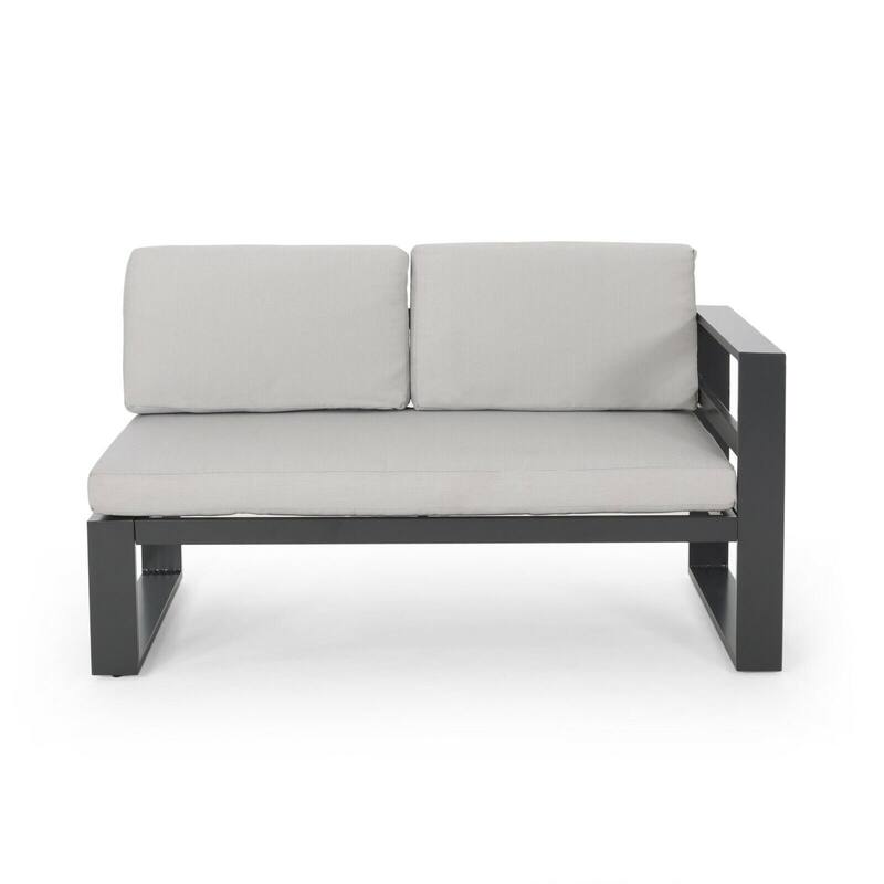 All-Weather Patio Furniture Set Outdoor Aluminum Sectional Sofa Couch with Coffee Table