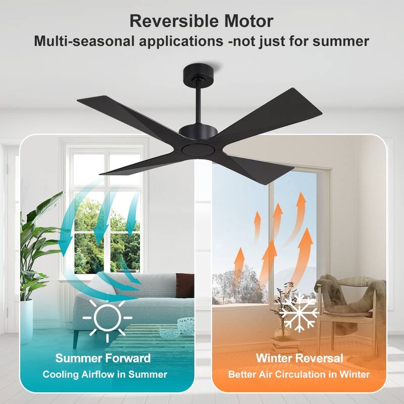 MLiAN 64 In. 4 -ABS Blades Wet Rated Outdoor Ceiling Fan with Remote