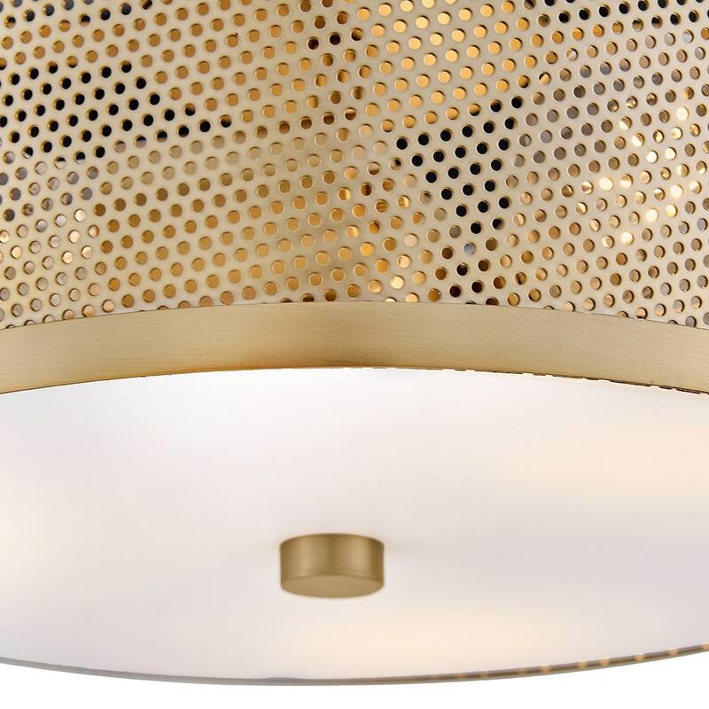 Lark 84421 Cash 3 Light 14" Wide Semi-Flush Ceiling Fixture with Metal