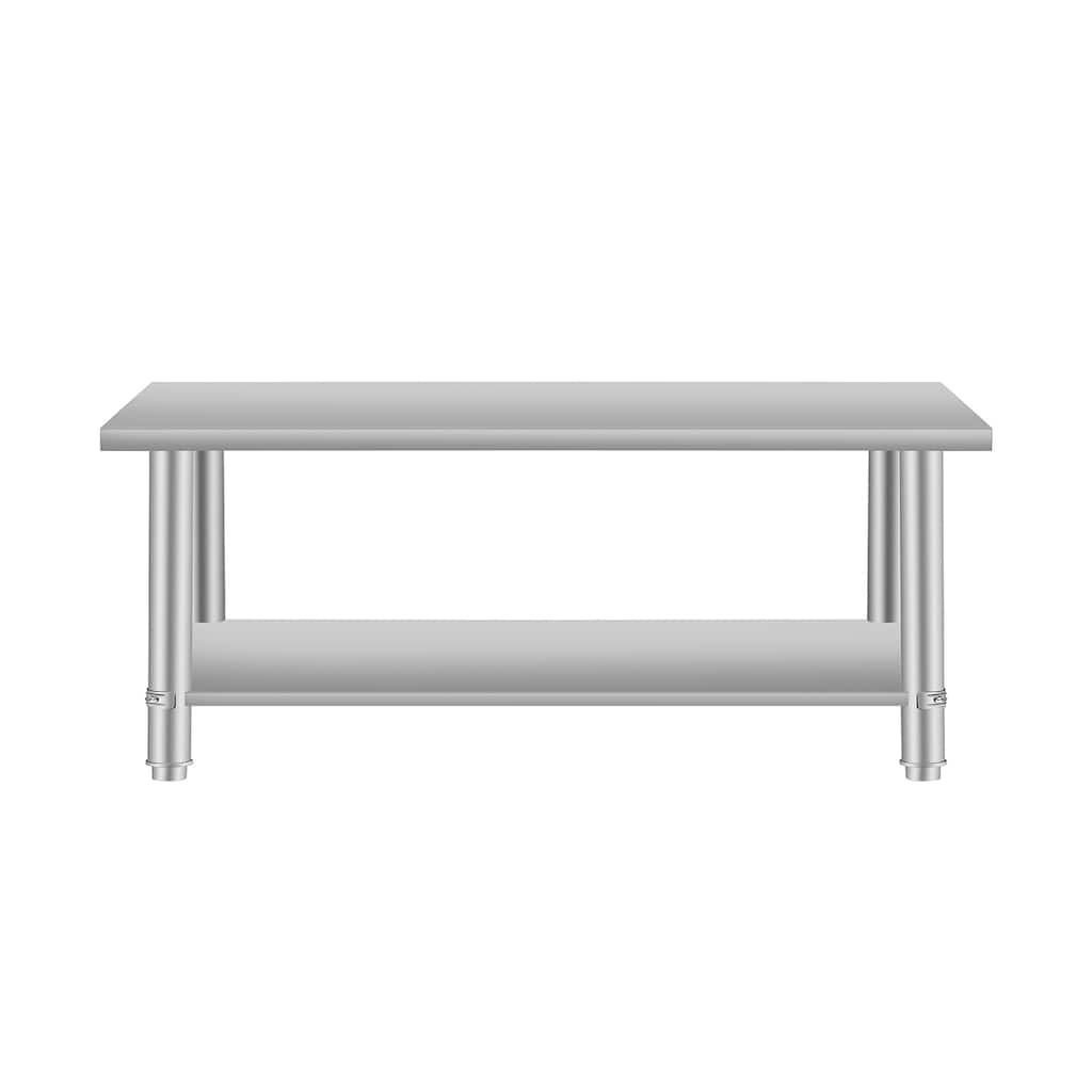 60 x 24in Stainless Steel Kitchen Prep Table Work Benches with Under Shelf