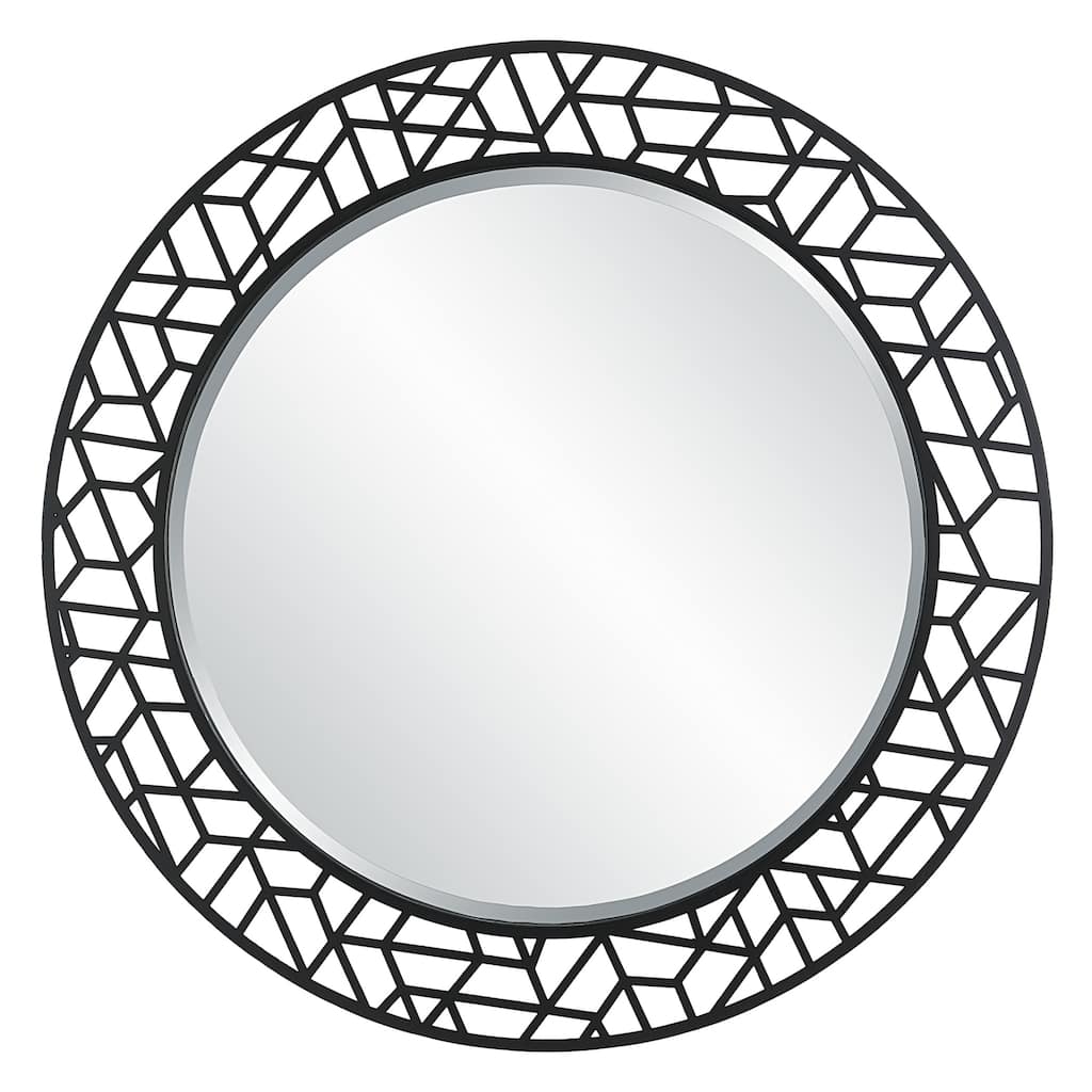 Mosaic Round Wall Mirror - 40" - Black