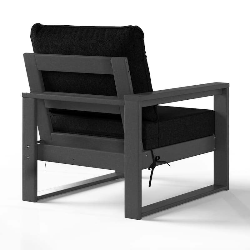 Polytrends Endless Patio Deep Seating Left Arm Chair with Gray Frame