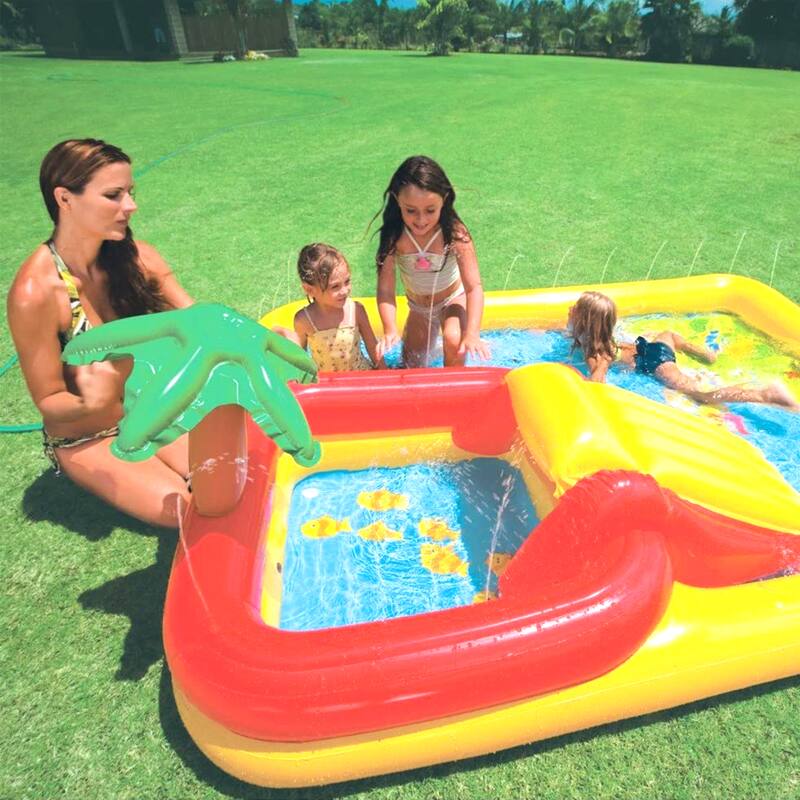 Intex 100x77 Inch Inflatable Ocean Play Center & 8.5x5.75 Inch Pool for 2-3 Kids - 14.8
