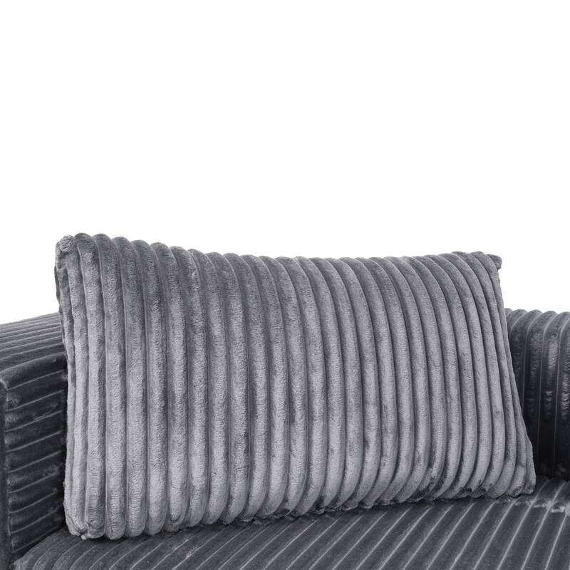 105-in L Casual Gray( Corduroy)-Left Chaise Sectional