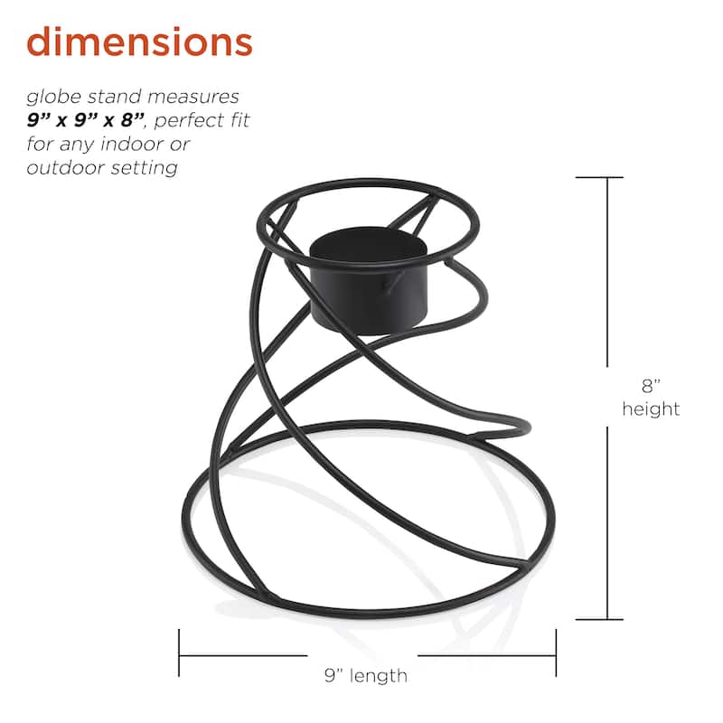 Alpine Corporation 8" Tall Indoor/Outdoor Spiraling Metal Gazing Globe Display Stand