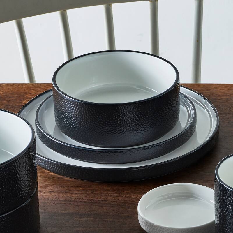 Noritake Colortex Stone 12-Piece Stax Dinnerware Set, Service For 4