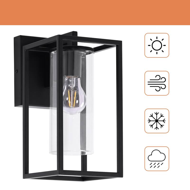 2 Pack Outdoor Wall Lights, Outdoor Wall Lantern with Glass Shade