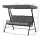 preview thumbnail 11 of 23, Outsunny Outdoor Patio Porch Swing Bench with Included Adjustable Shade Awning & Comfort Padded Seating for Three People