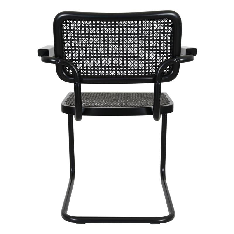 Breuer Chair Company Marcel Breuer Cesca Cane Cantilever Armchair Arm Chair w/ Black Steel Frame (Various Wood & Cane Colors)