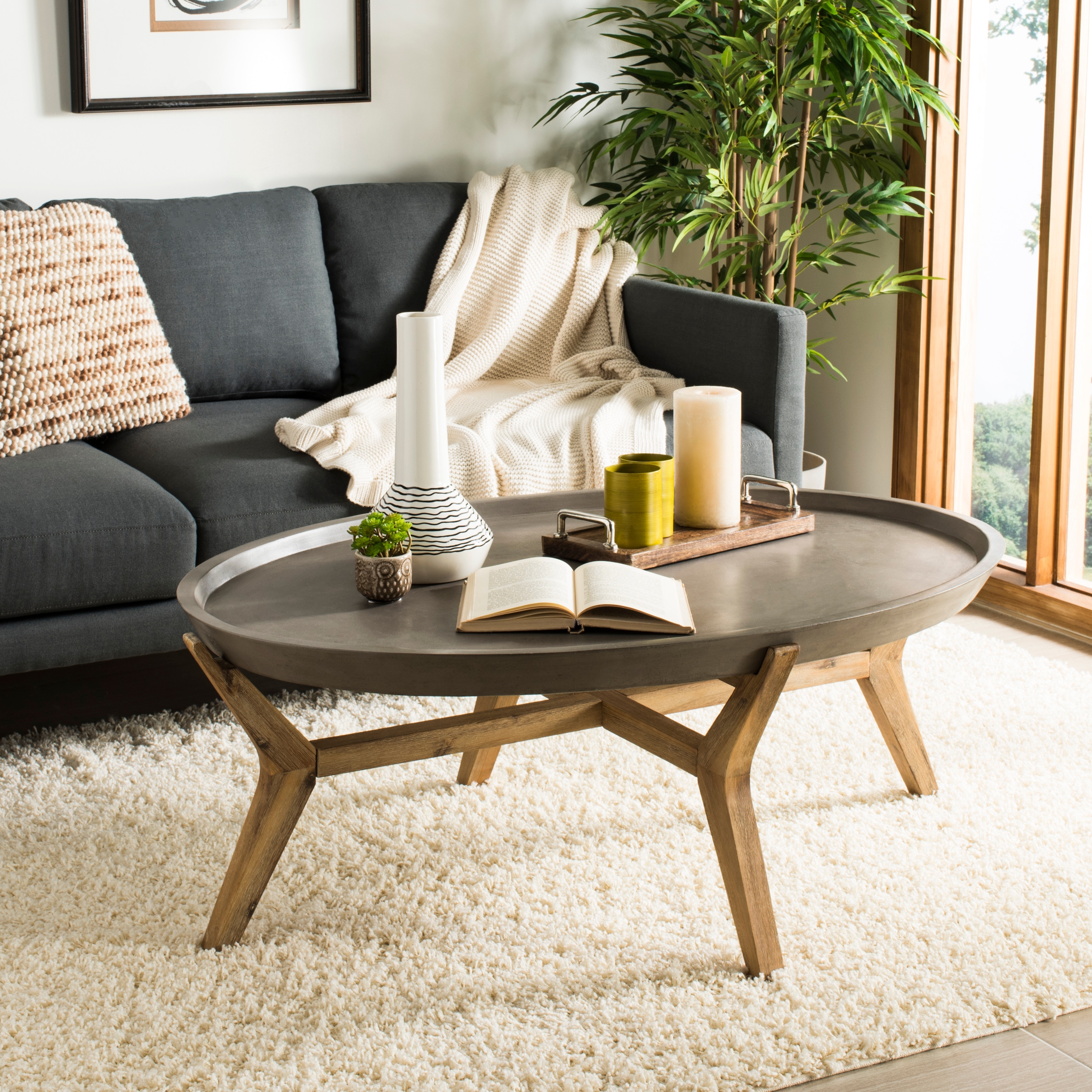 Modern concrete coffee table sales