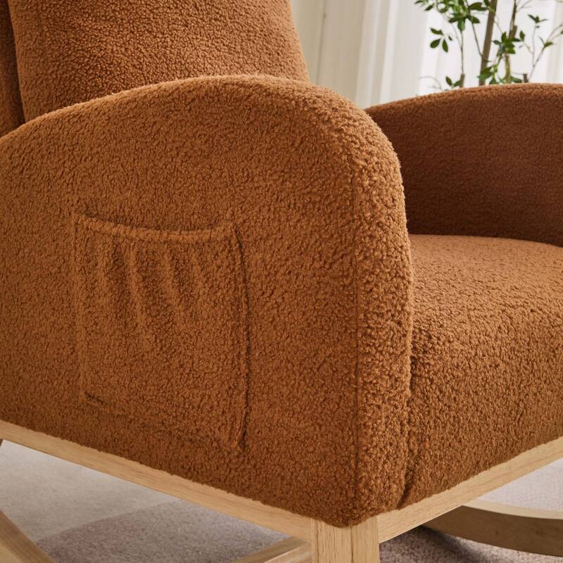 27.2"W Rocking Chair with High Back and Side Pocket