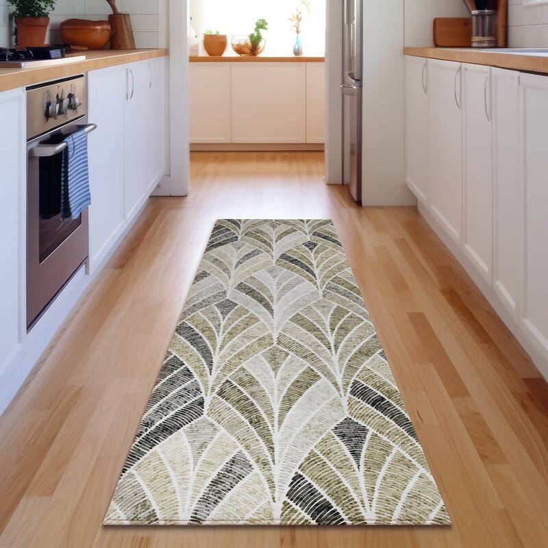 Premium Washable Super Soft Chic Mosaic Mayfield Rug - Taupe - 2' 3" x 7' 6"