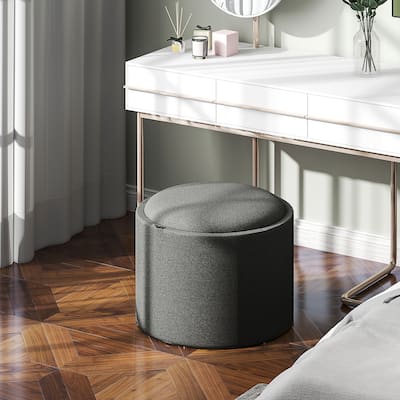 Dark Grey Storage Ottoman with Reversible Tray and Footrest Coffee Table and Extra Storage