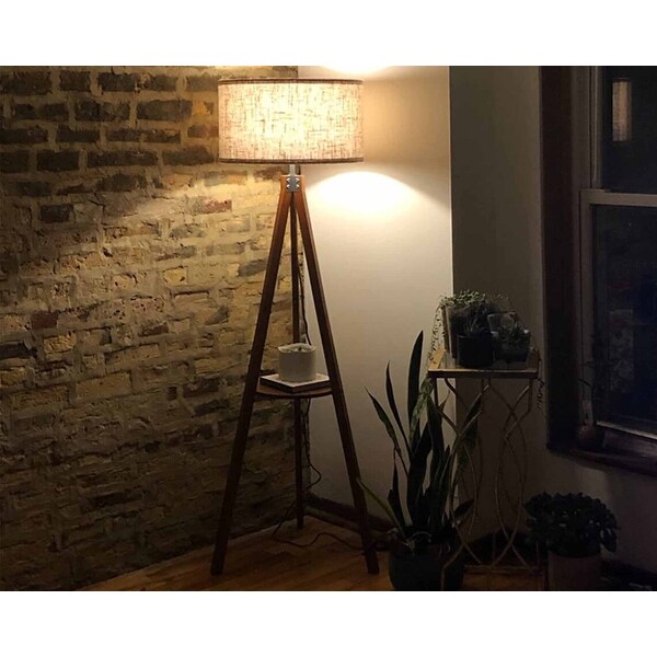 Mid Century Standing Floor Lamp With Shelf Floor Lamp for Bed