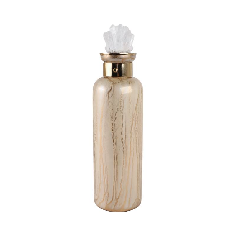 Glass Decorative Vase Glam Accent with Stone Details Modern Style
