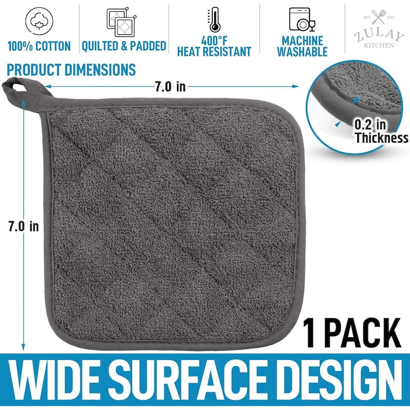 Zulay Kitchen 1-Pack Heat Resistant Cotton Pot Holders