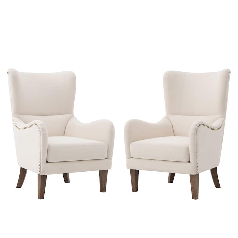Christopher Knight Home Verend Wingback Microfiber Upholstery Accent Chair (Set of 2)