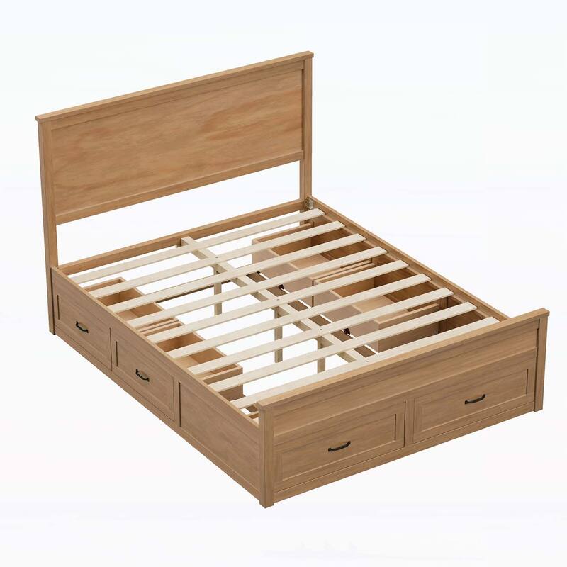 Graceful Queen-Size Wooden Storage Bed with Extraordinary Comfort and Functionality