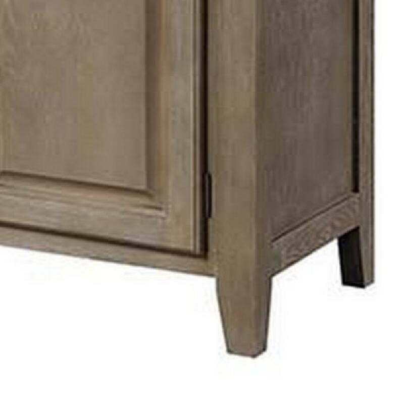 56 Inch Sideboard Buffet Console Cabinet, 3 Drawers, 2 Doors, Wood, Oak
