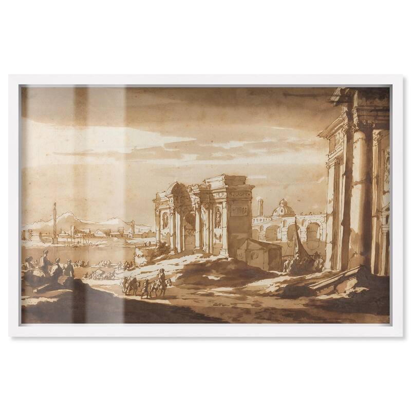 Capriccio View of Roman Ruins Shadowbox by Art Remedy - White - 15" x 10"