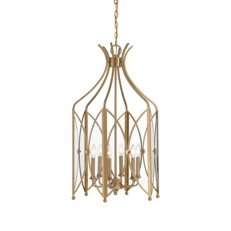 Savoy House 3-6802-6 Enclave 6 Light 21" Wide Taper Candle Pendant - Noble Brass