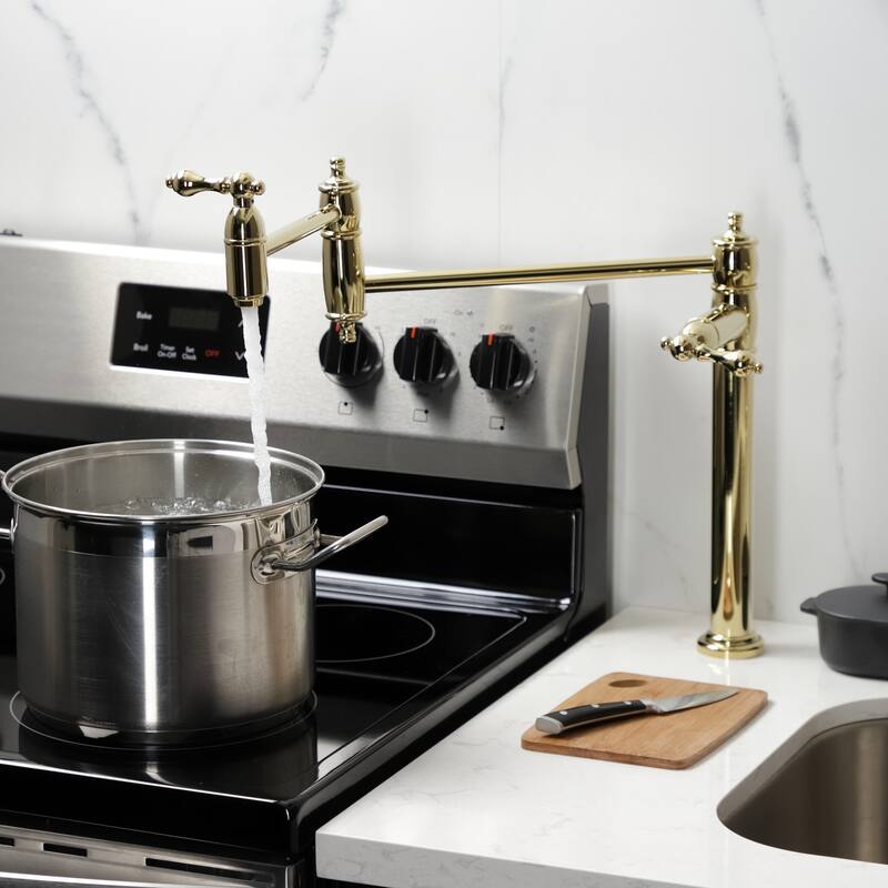 Kingston Brass Restoration Two-Handle 1-Hole Deck Mount Pot Filler Faucet