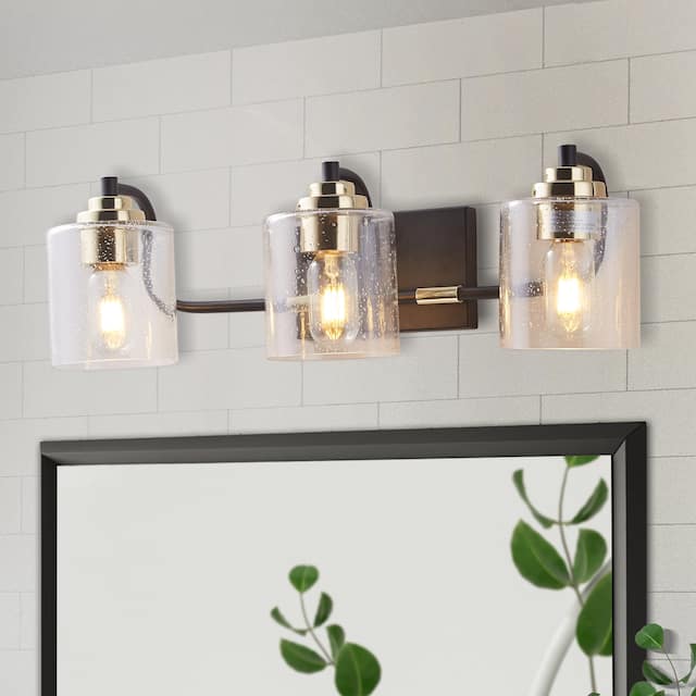 ExBrite Modern Rose Gold 3/4-light Bathroom Dimmable Crystal Vanity Lights Wall Sconces