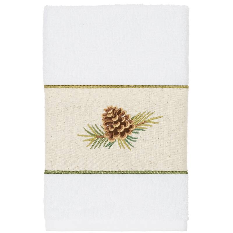Authentic Hotel and Spa 100% Turkish Cotton Pierre 3PC Embellished Towel Set