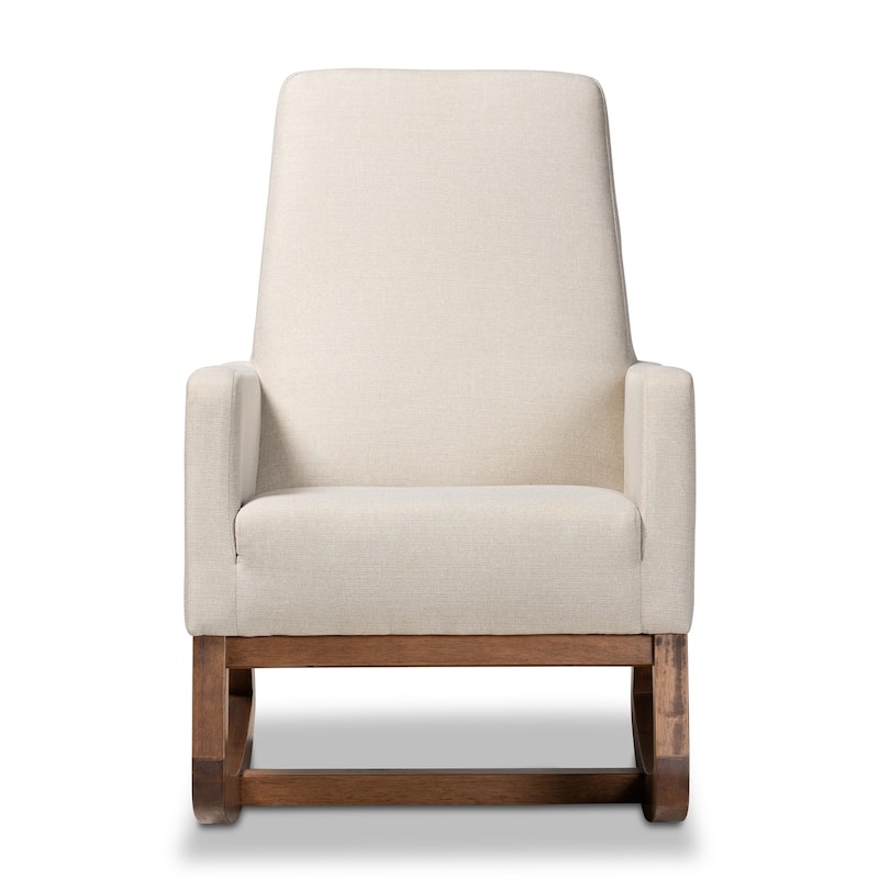 Carson Carrington Honningsvag Mid-century Modern Light Beige Upholstered Rocking Chair