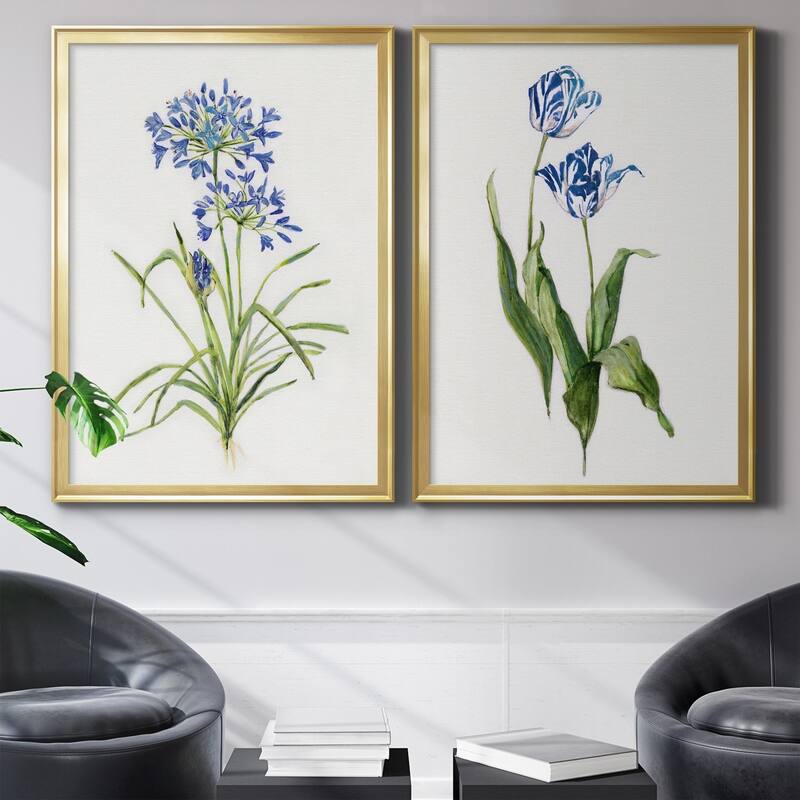Blue Lively Botanical I Premium Framed Print - Ready to Hang - Multi-Color