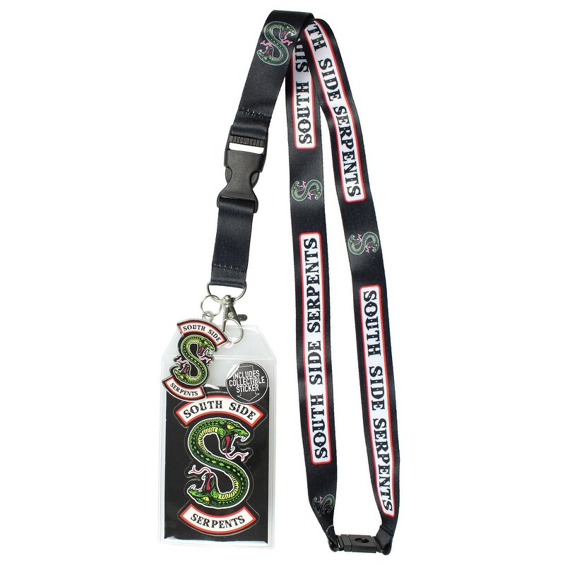 Riverdale Southside Serpents Id Lanyard Badge Holder With 2 Metal Charm Pendant And Collectible Sticker Labels Indexes Stamps Office Products