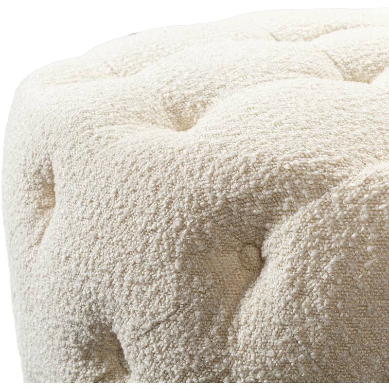 Jensene Boucle Button Tufted Large Ottoman