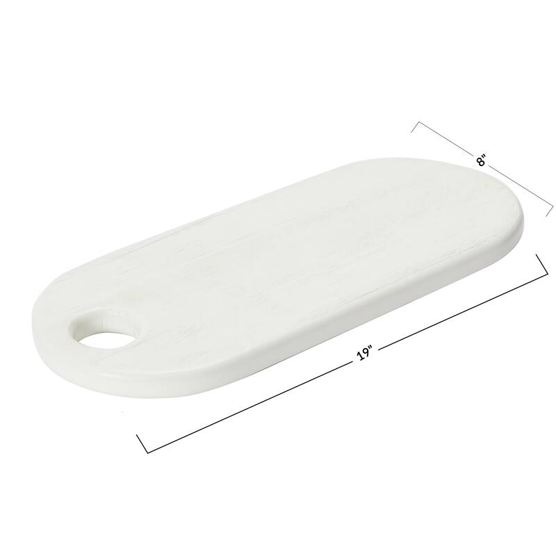 Acacia Wood Cheese/ Serving Board, Textured White
