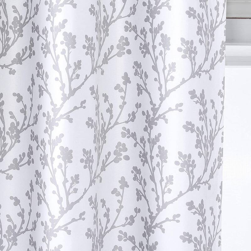 DriftAway Sarah Floral Tree Branch Pattern Blackout Window Curtain Grommet 2 Layer