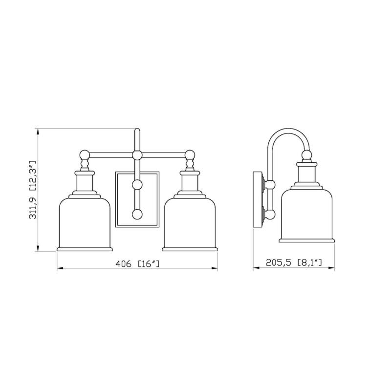 Bellevue ZBF33466 Georgia 2 Light 16" Wide Vanity Light