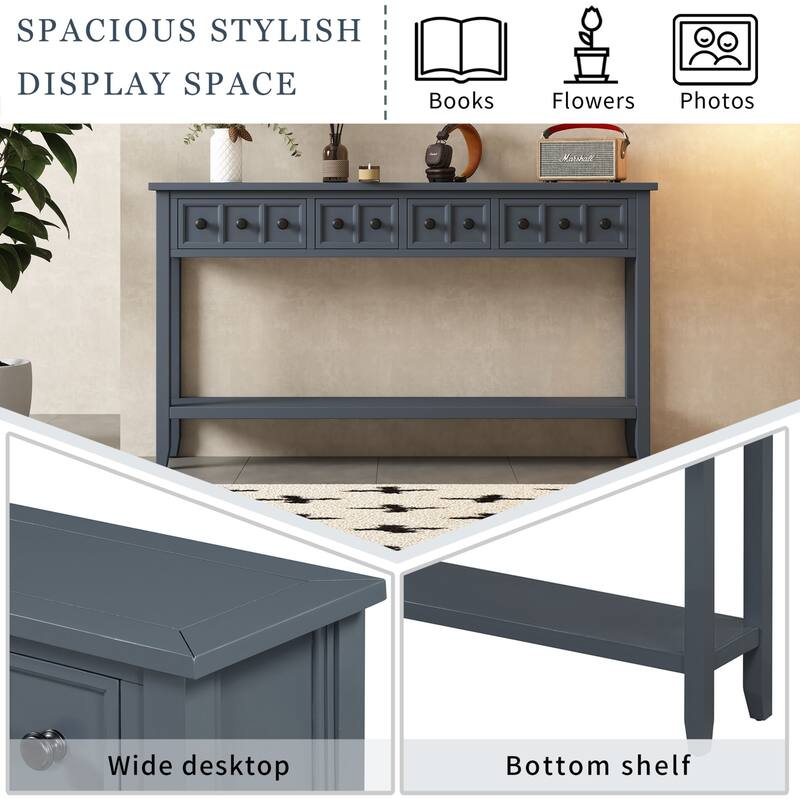 Multi-drawer entry console table