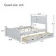 preview thumbnail 9 of 8, Farmhouse Style Queen Size Wood Panel Bed Frame Four Square Poster Bed with Three Storage Drawers, Ancient White