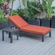 LeisureMod Chelsea Chaise Lounge Chair With Cushions & Side Table