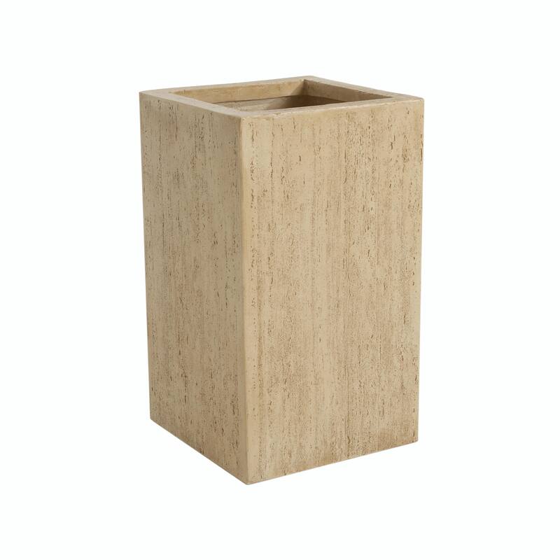 MGO Handmade Rectangle Planter Box, 27" Height, Travertine Finish