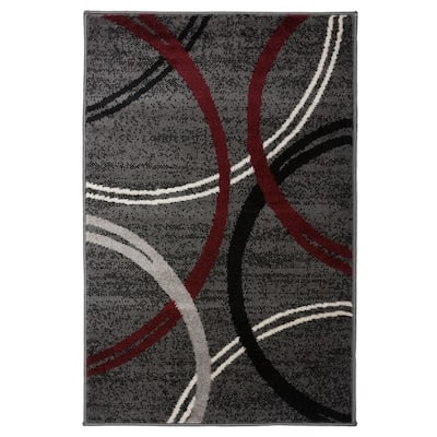 World Rug Gallery Contemporary Abstract Circles Design Area Rug