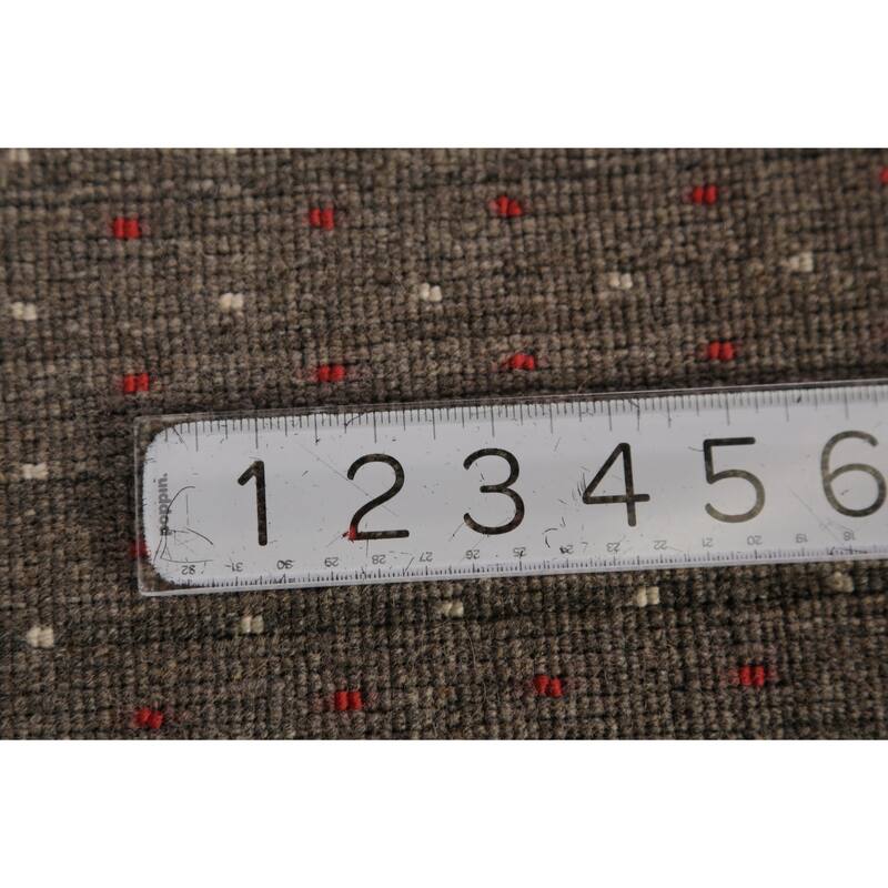 Striped Tribal Gabbeh Oriental Rug Hand-Knotted Beige Wool Carpet - 6'0" x 9'8"