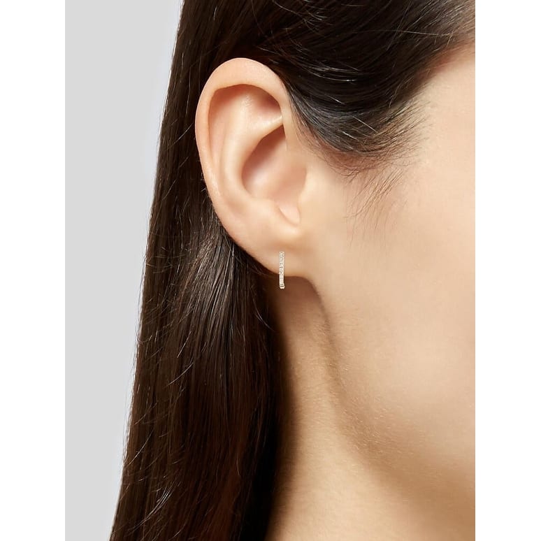 Joelle Diamond Huggie Earring For Her - 14k Gold Earrings 1/10 CTTW U-Shaped Hoops With Certified Diamonds Gifts for Her