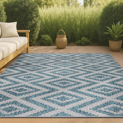 JONATHAN Y Vine Diamond Tribal Indoor/Outdoor Area Rug
