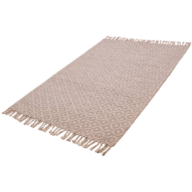 ECARPETGALLERY Braid weave Sienna Ivory Wool Rug - 6'5 x 9'5